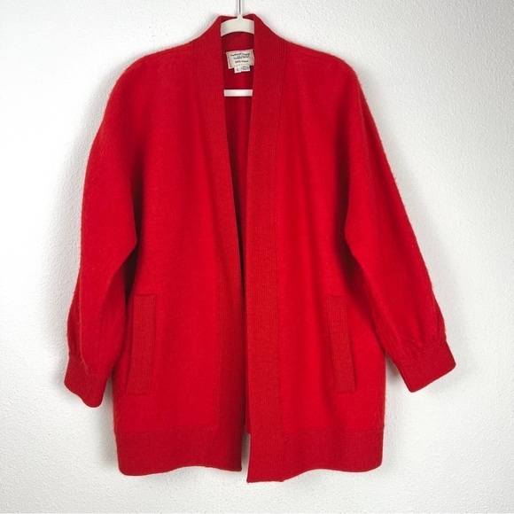 100% Alpaca Sweater Open Front Cardigan Knitwear Large - Picture 1 of 9